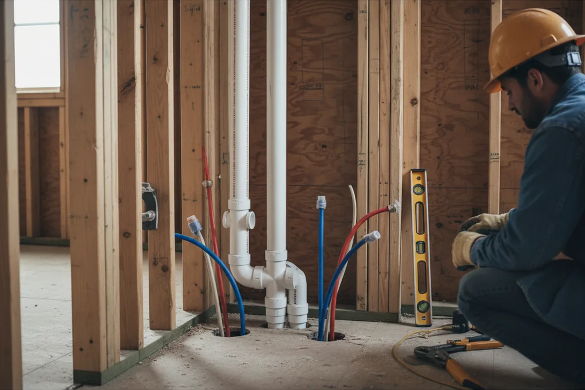 Drain and supply rough-in during Garbage Disposal Repair in Croydon